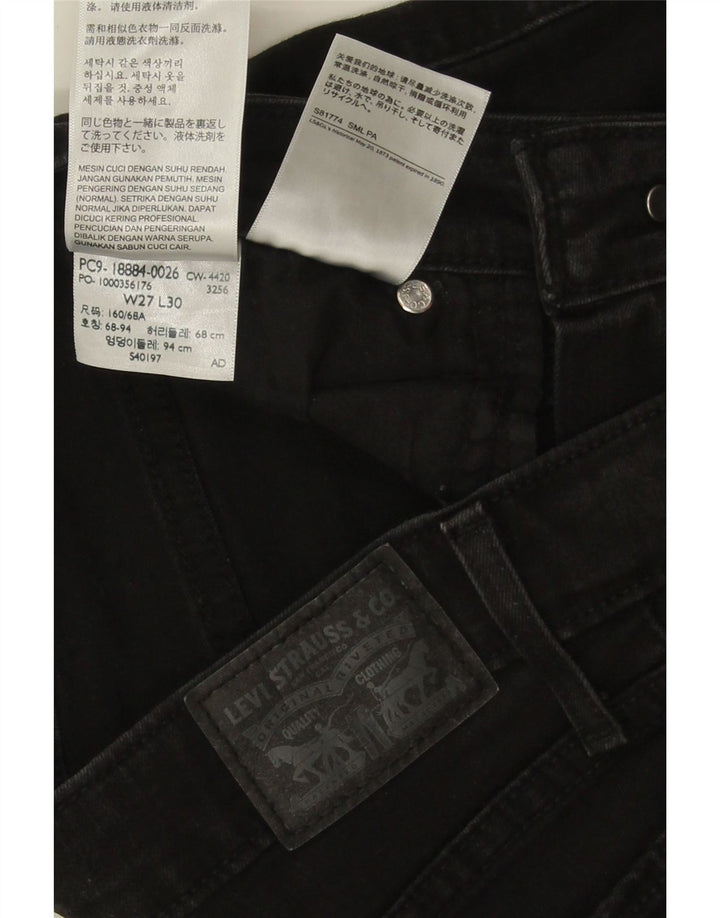 Levi's Dame 712 Slim Jeans W27 L28 Sort Bomuld