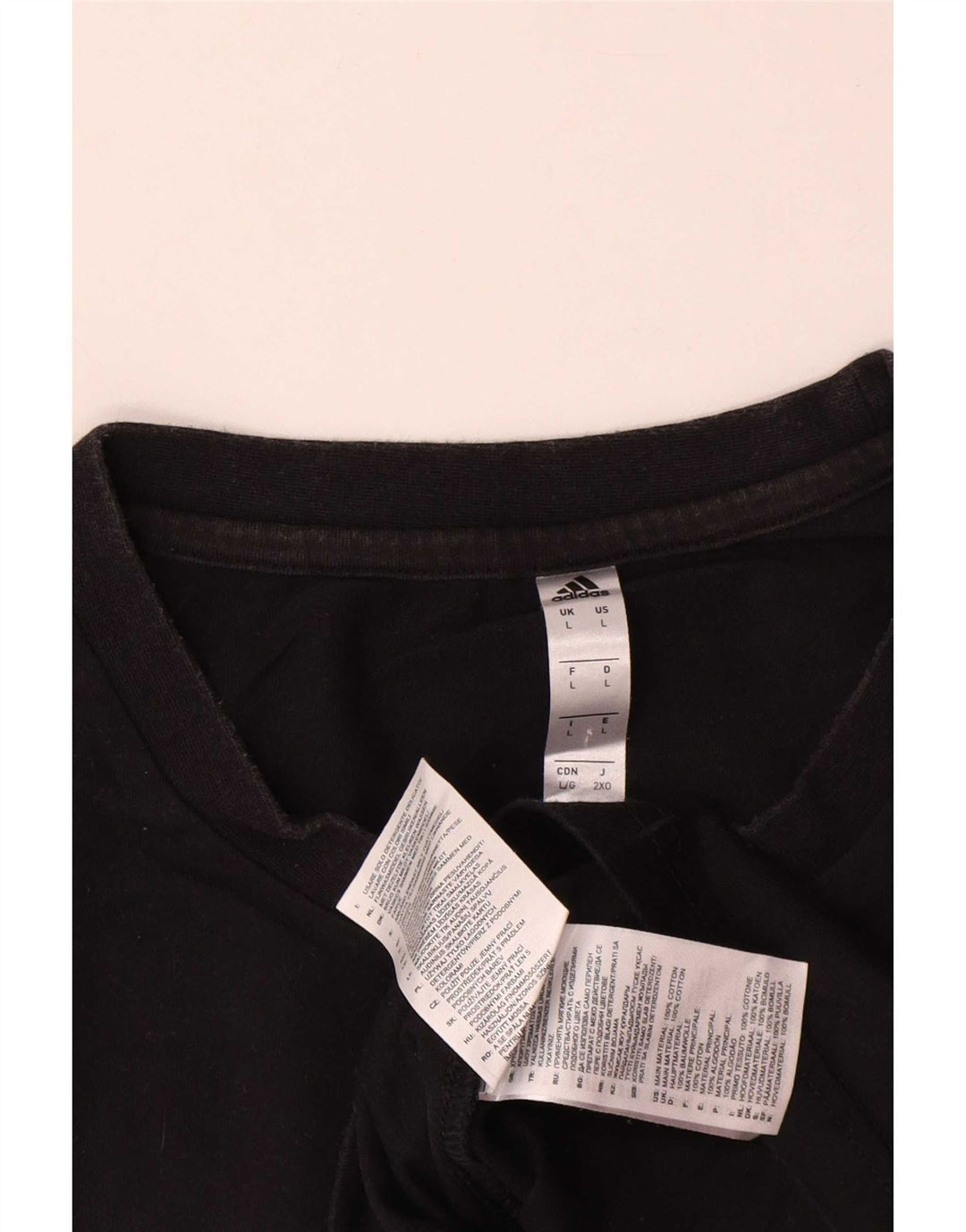 Adidas Herre T-Shirt Top Stor Sort Bomuld