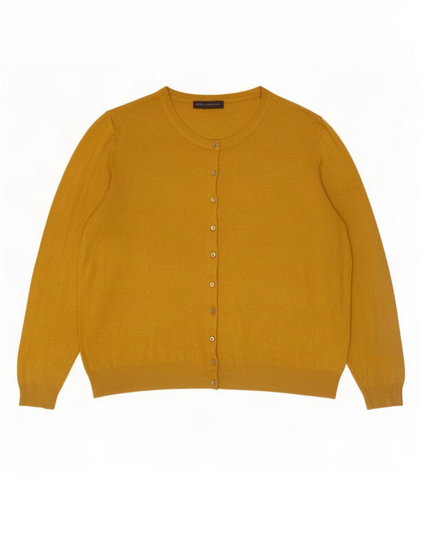 Marks & Spencer Dame Cardigan Sweater UK 22 3XL Gul Viscose