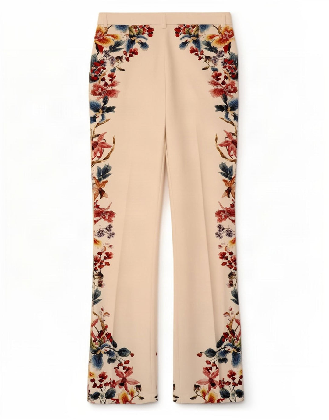 Zara Dame Bootcut Casual Bukser Medium W28 L32 White Floral Polyester