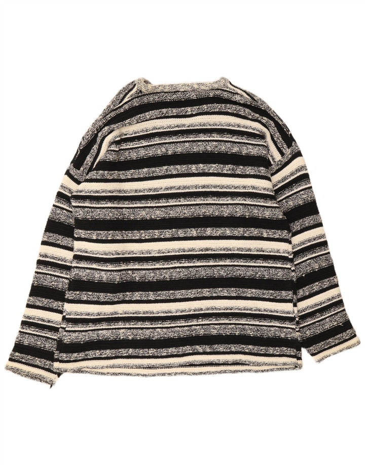 Chambers Herre V-hals sweater Medium Sort Stribet Bomuld