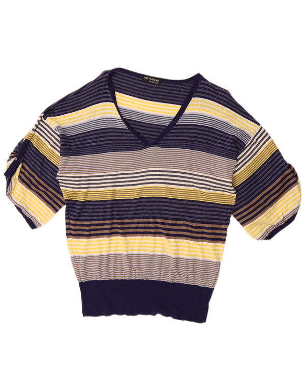 Marks & Spencer Dame Autograph V-hals Jumper Sweater UK 20 2XL Navy Blue