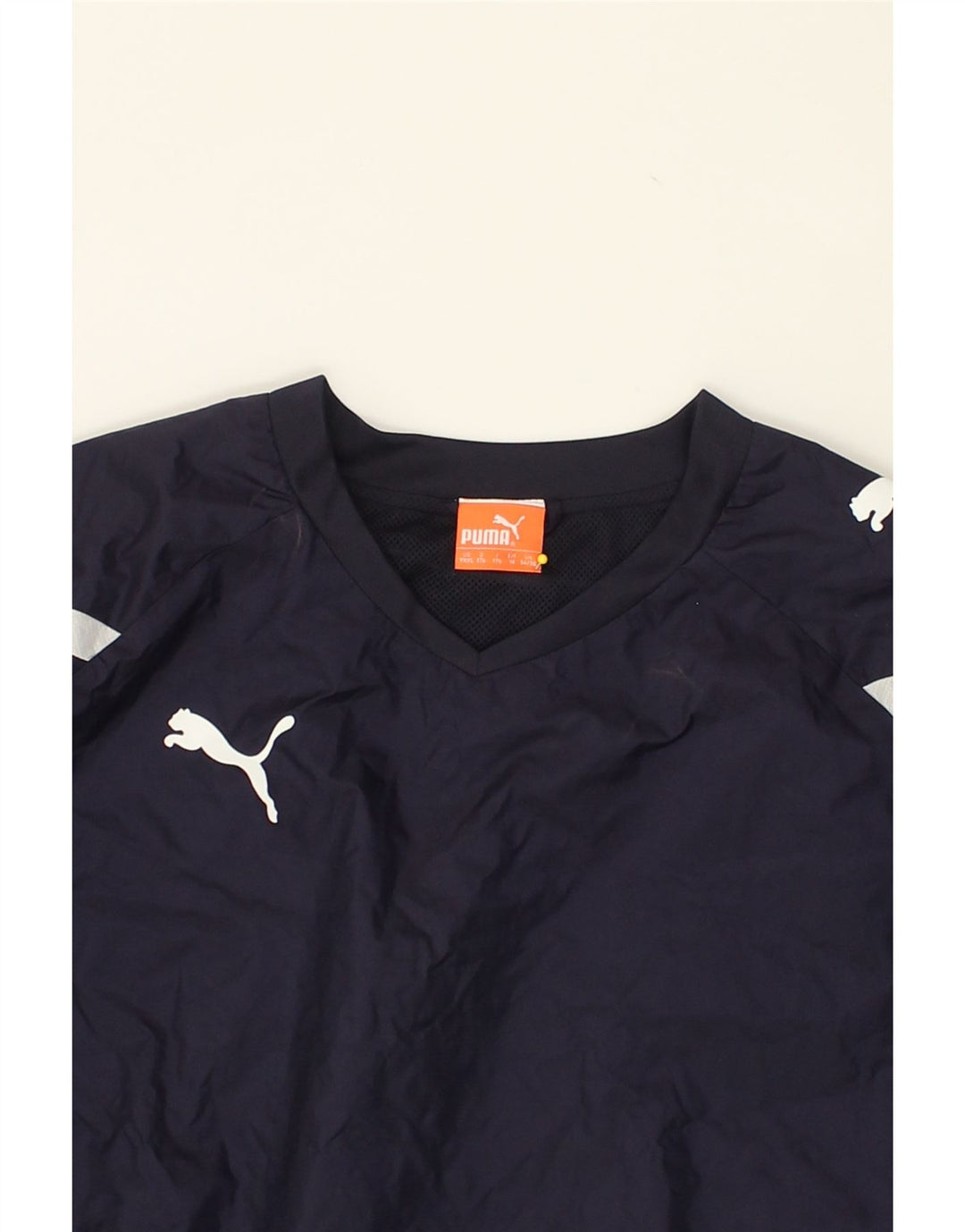 PUMA Mens Pullover Tracksuit Top Jacket UK 34/36 Small Navy Blue Nylon | Vintage Puma | Thrift | Second-Hand Puma | Used Clothing | Messina Hembry 