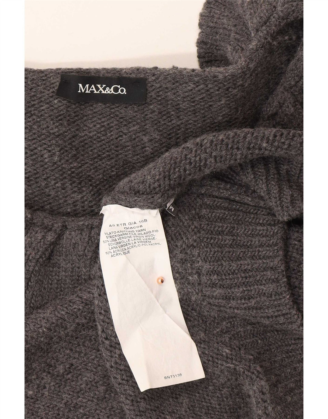 Max & Co. Womens Crop Cardigan Sweater UK 12 Medium Grey Uld