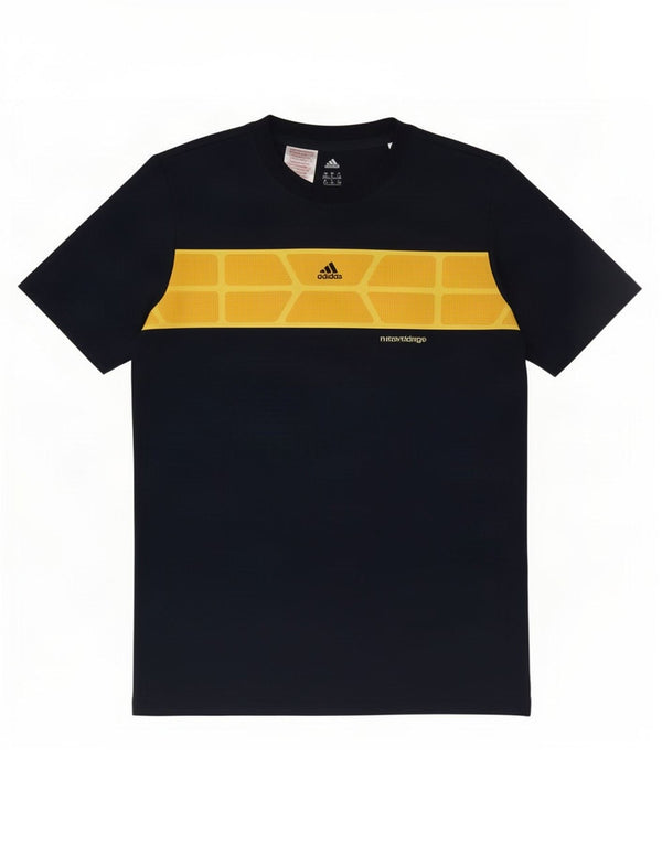 Adidas Boys T-Shirt Top 15-16 år Navy Blue Colourblock Polyester