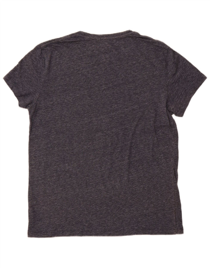 JACK WILLS Dame Slim Fit T-Shirt Top UK 16 Large Navy Blue Flecked