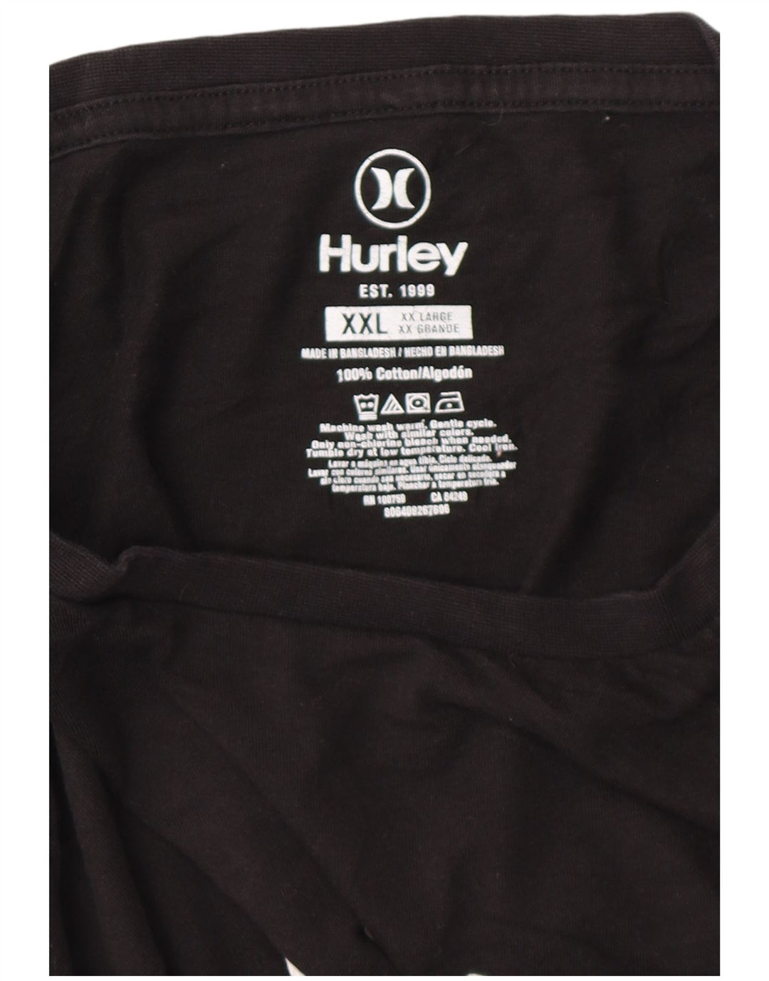 HURLEY Herre grafisk T-shirt top XL sort bomuld