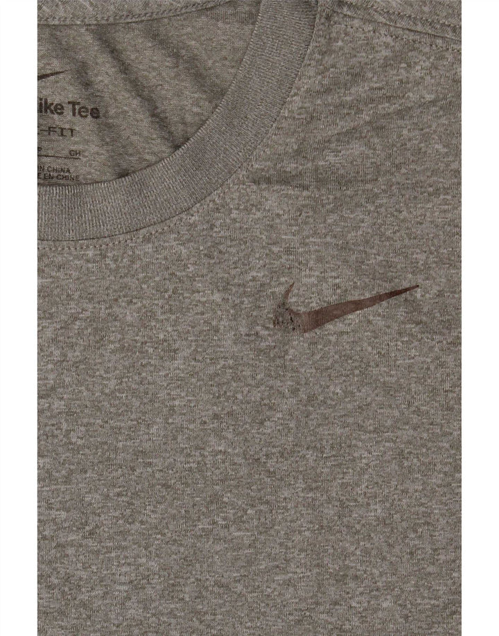 Nike Herre Dri Fit T-shirt Top Lille grå Flecked Polyester