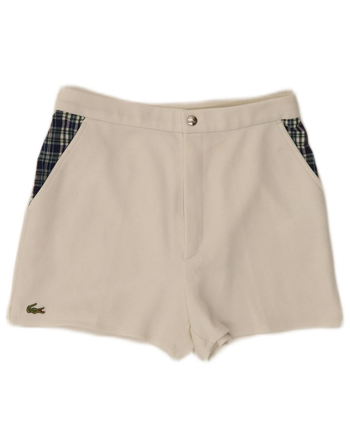 Lacoste Herre Chino Shorts Størrelse 38 Small W28 White Check Polyester