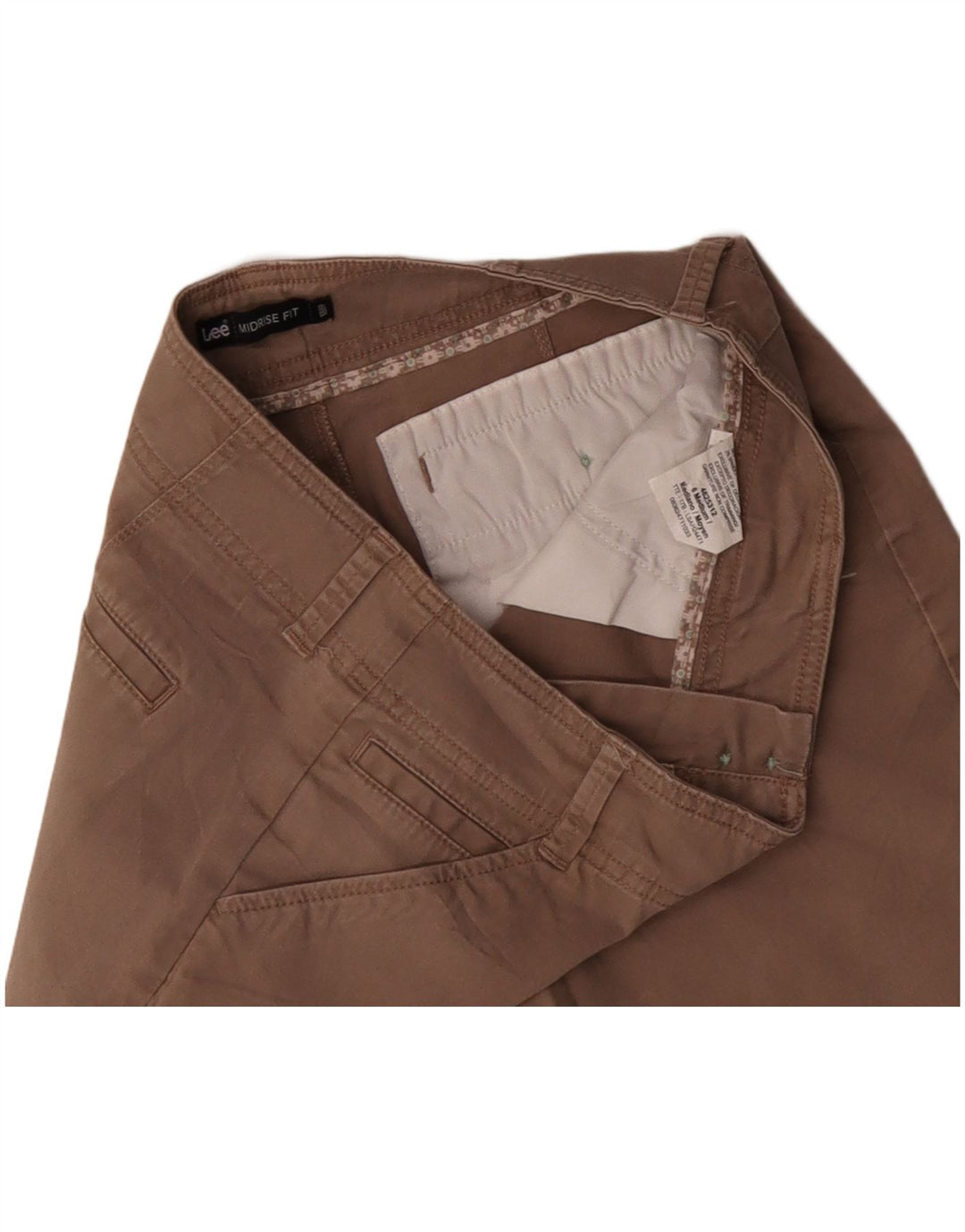 LEE Dame Mid Rise Casual Shorts US 6 Medium W32 Beige Bomuld