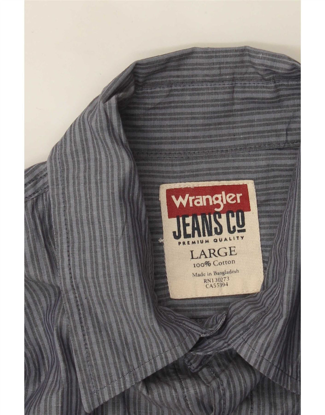 Wrangler herreskjorte stor blå nålestribet bomuld