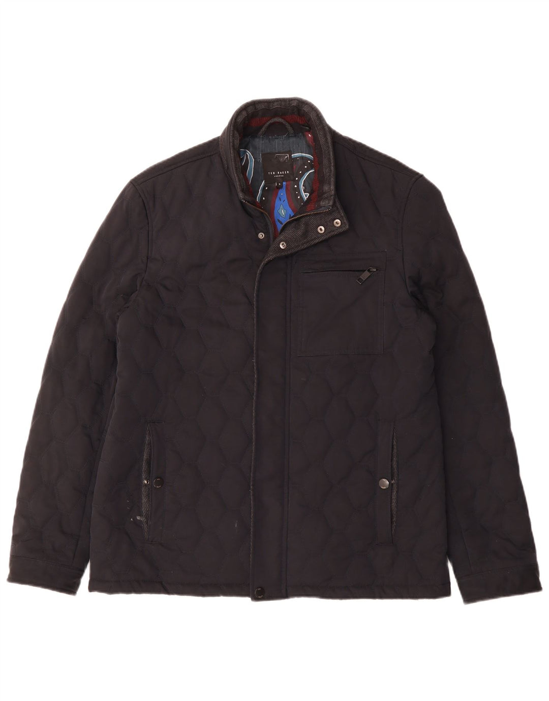 TED BAKER Herre quiltet jakke str. 5 XL Marineblå