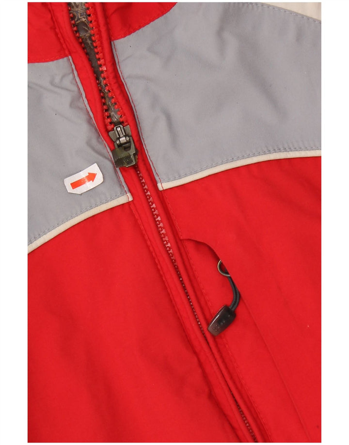 NIKE Dame Storm-Fit Windbreaker Jacket UK 14 Medium Red Colourblock