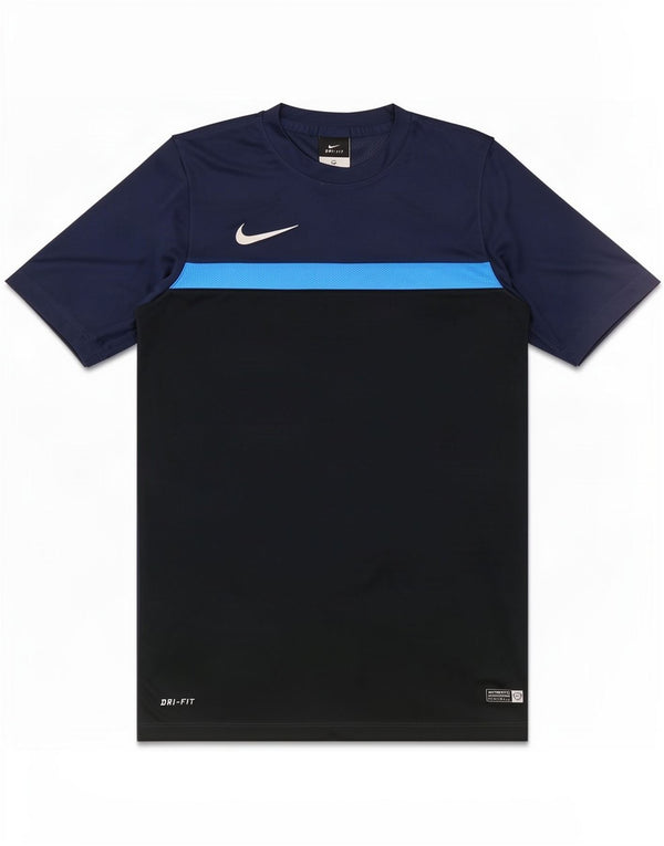 Nike Herre Dri Fit T-shirt Top Medium Navy Blue Colourblock