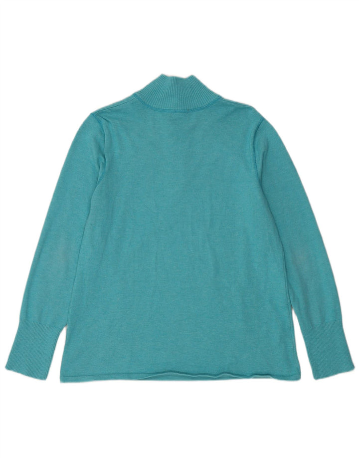 Eddie Bauer Dame Sweater med lynlås-hals UK 18 XL Blå Polyester
