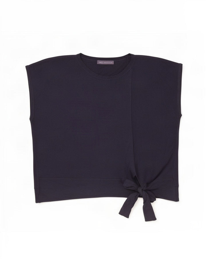 Marks & Spencer Dame ærmeløs bluse Top UK 12 Medium Navy Blue