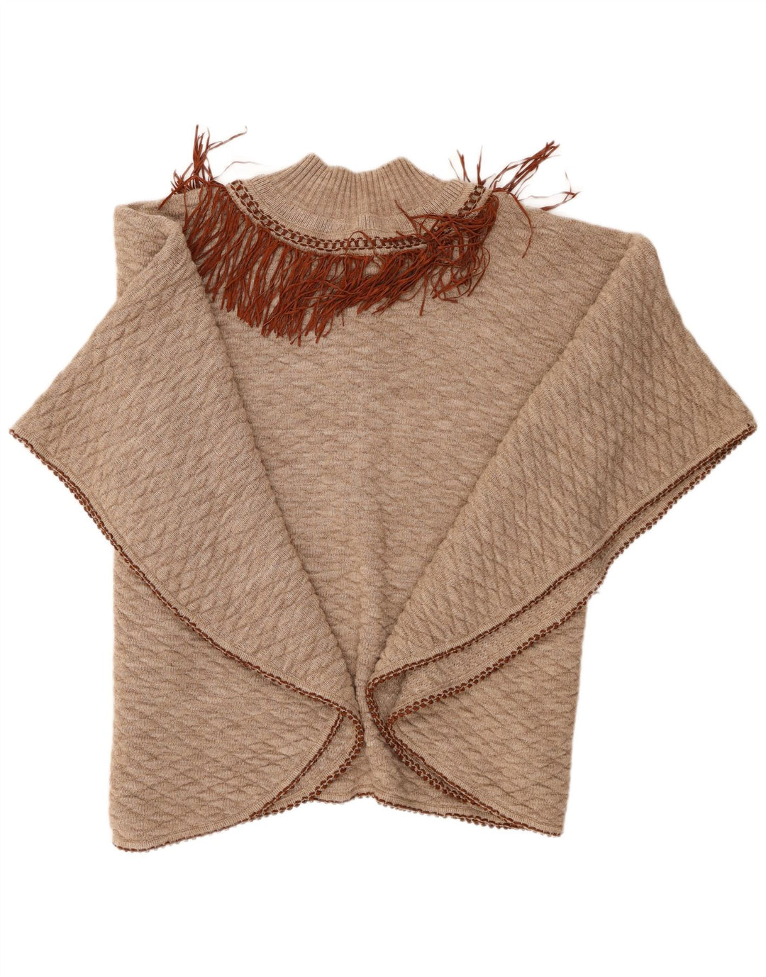 ONYX ponchotrøje til kvinder One Size beige uld