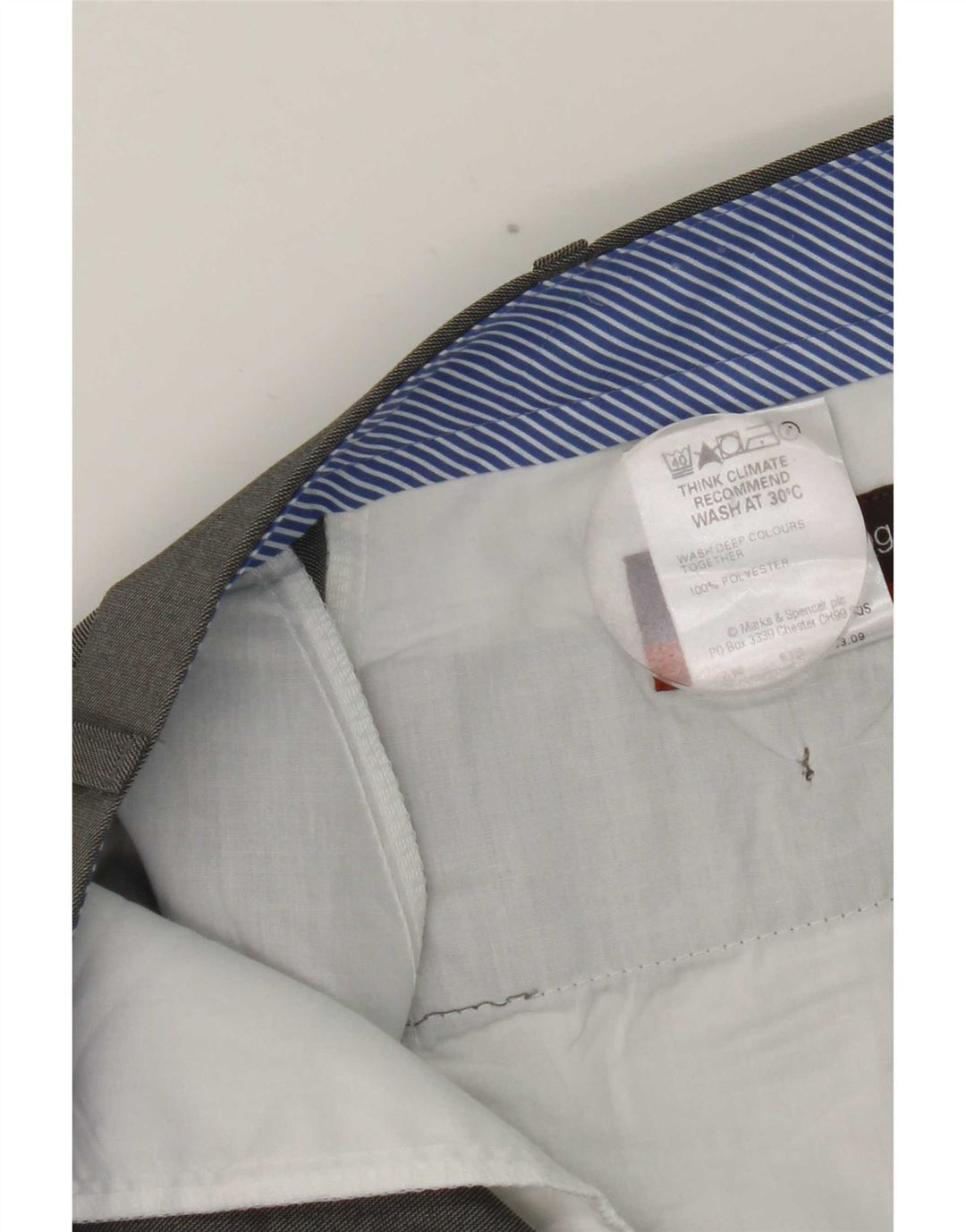 Marks & Spencer Straight Suit Bukser til mænd W38 L29 Grå polyester
