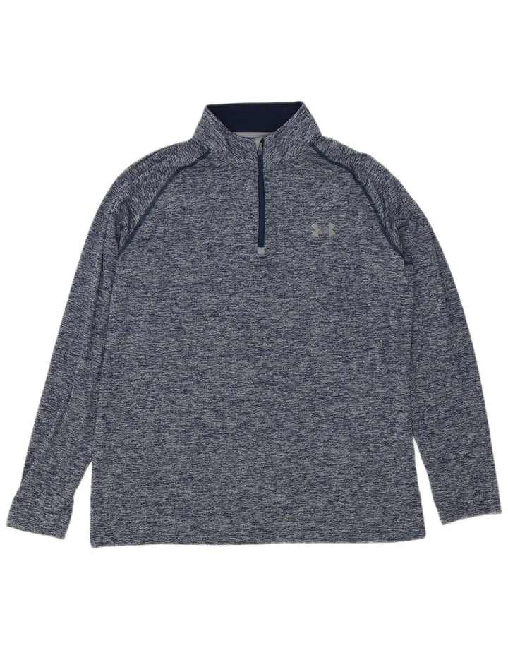 Under Armour Herre Heat Gear Pullover Træningsdragt Top Large Blue Flecked