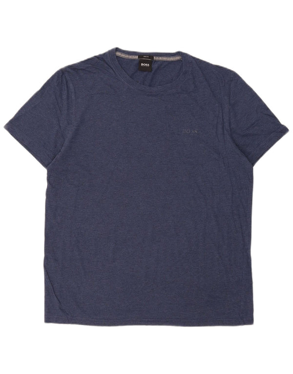 Hugo Boss Herre Slim Fit T-Shirt Top Medium Marineblå Bomuld