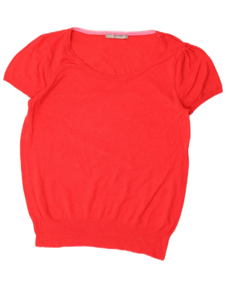 MARKS & SPENCER Dame Boat Neck Jumper Sweater UK 12 Medium Red