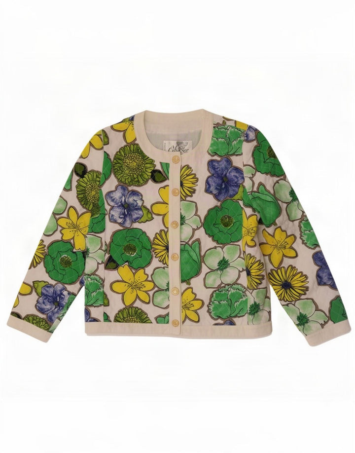 Vintage Dame 6 Button Blazer Jacket IT 42 Medium Multicolored Floral