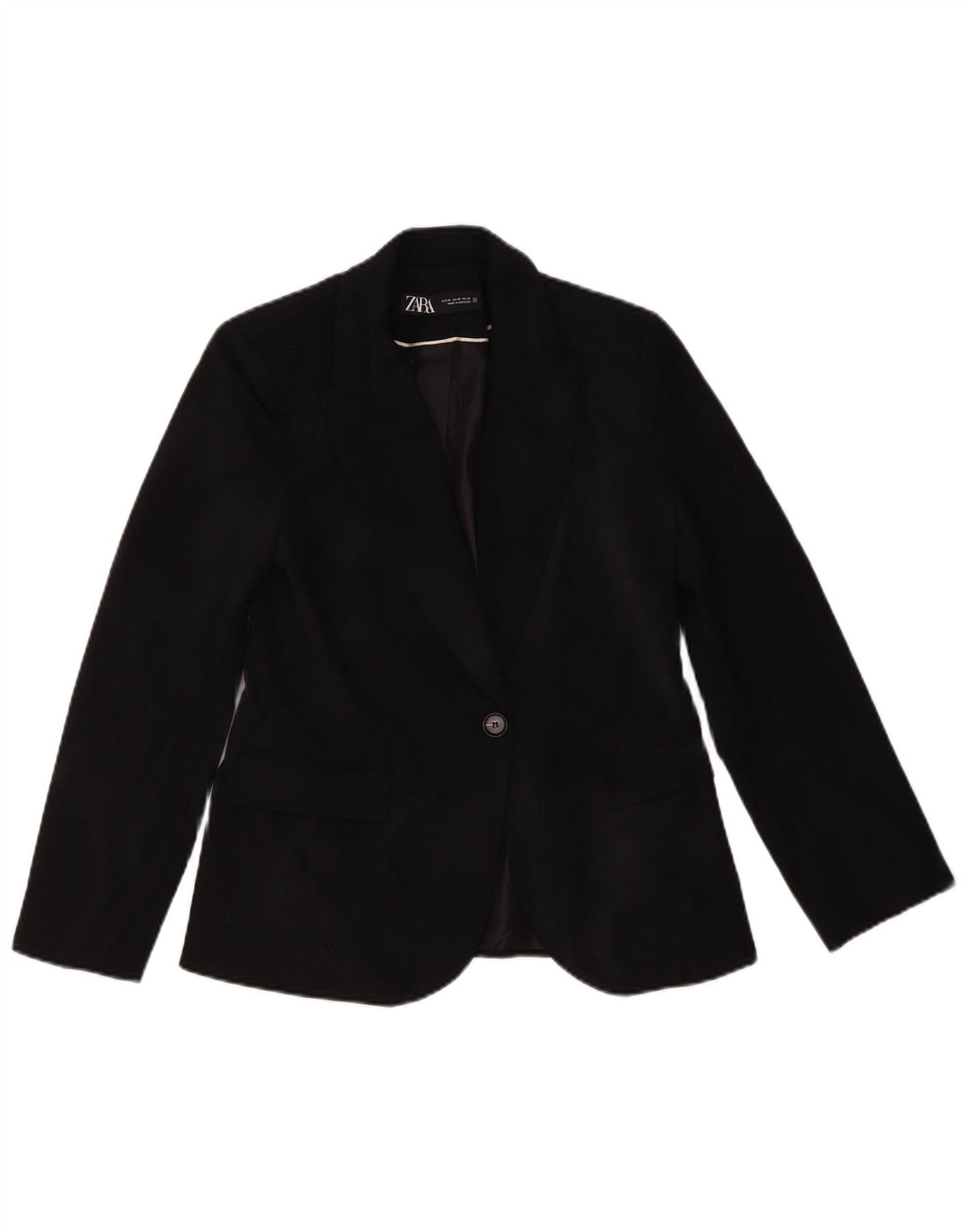 Zara Dame 1 Knap Blazer Jakke EU 38 Lille Sort
