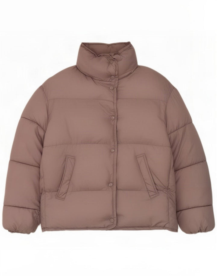 Zara oversize polstret jakke til kvinder UK 6 XS Pink Polyester
