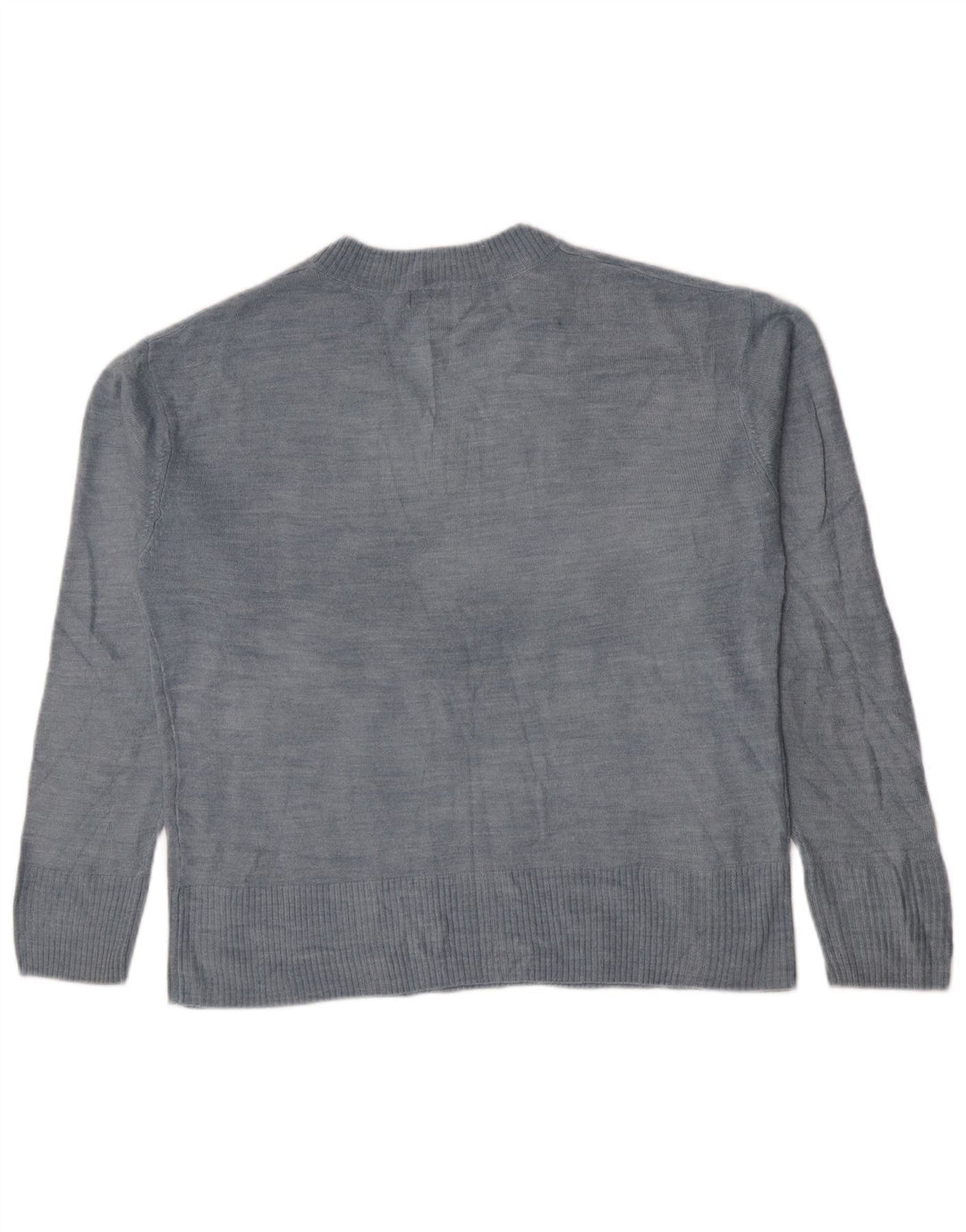 Marks & Spencer Dame V-hals sweater UK 16 Stor Blå Akryl
