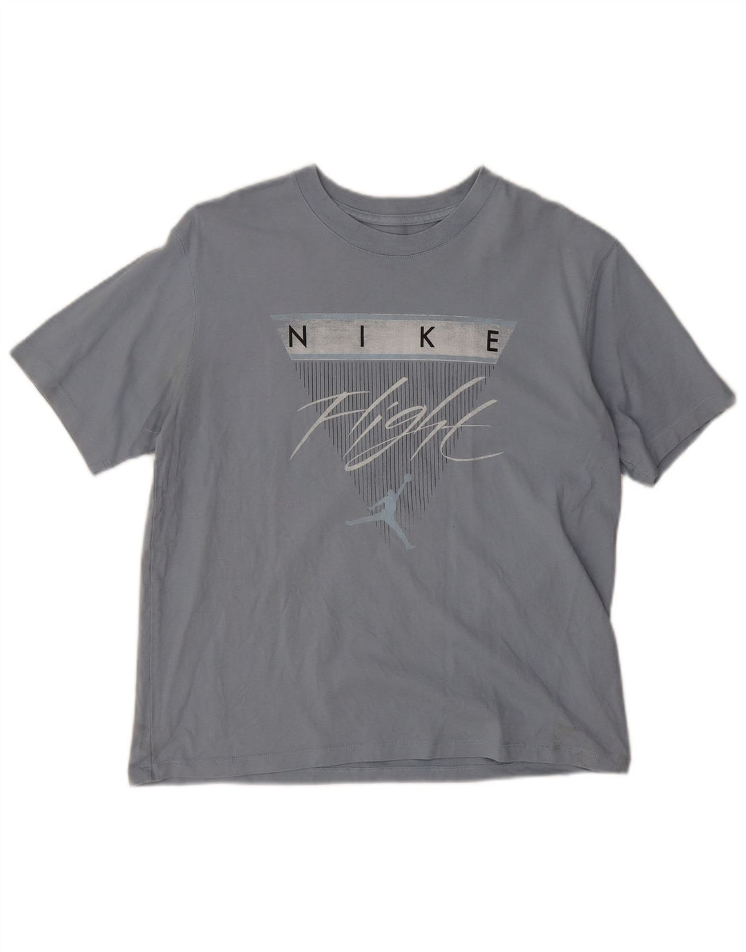Jordan Dame Oversized grafisk T-shirt Top UK 10 Lille Grå Bomuld