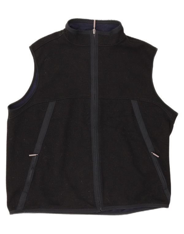 Marks & Spencer Herre Standard Fit Fleece Gilet UK 46 3XL Sort Polyester