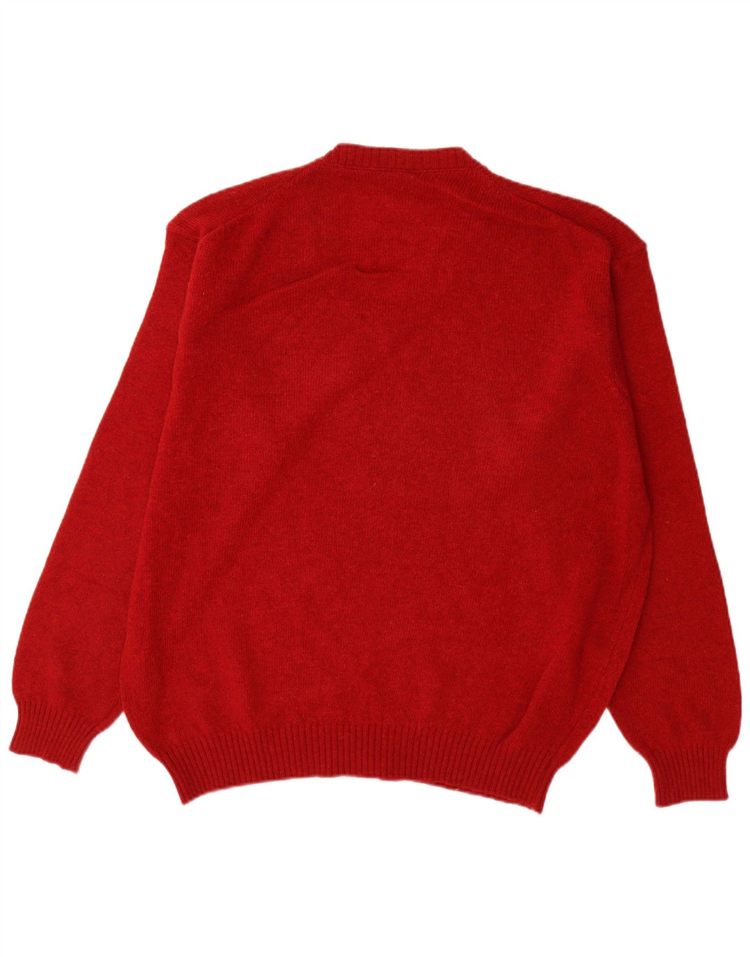 Benetton Herre V-hals sweater Stor Rød Ny Uld