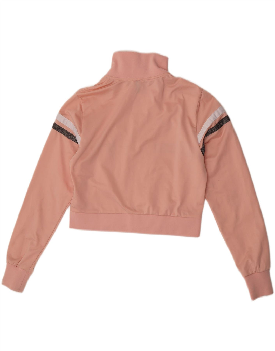 Ellesse Womens Crop træningsdragt topjakke UK 10 Small Pink Stribet Polyester