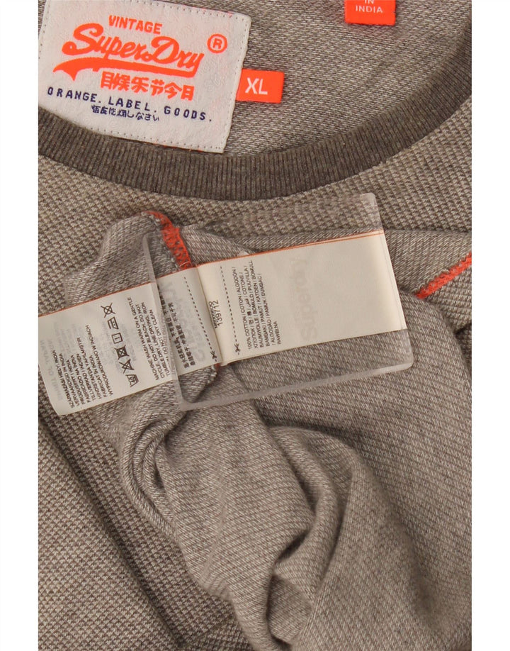Superdry Herre Top Langærmet XL Grå Bomuld