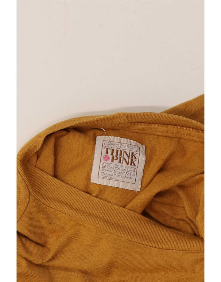 Tænk Pink Herre T-Shirt Top Stor Gul