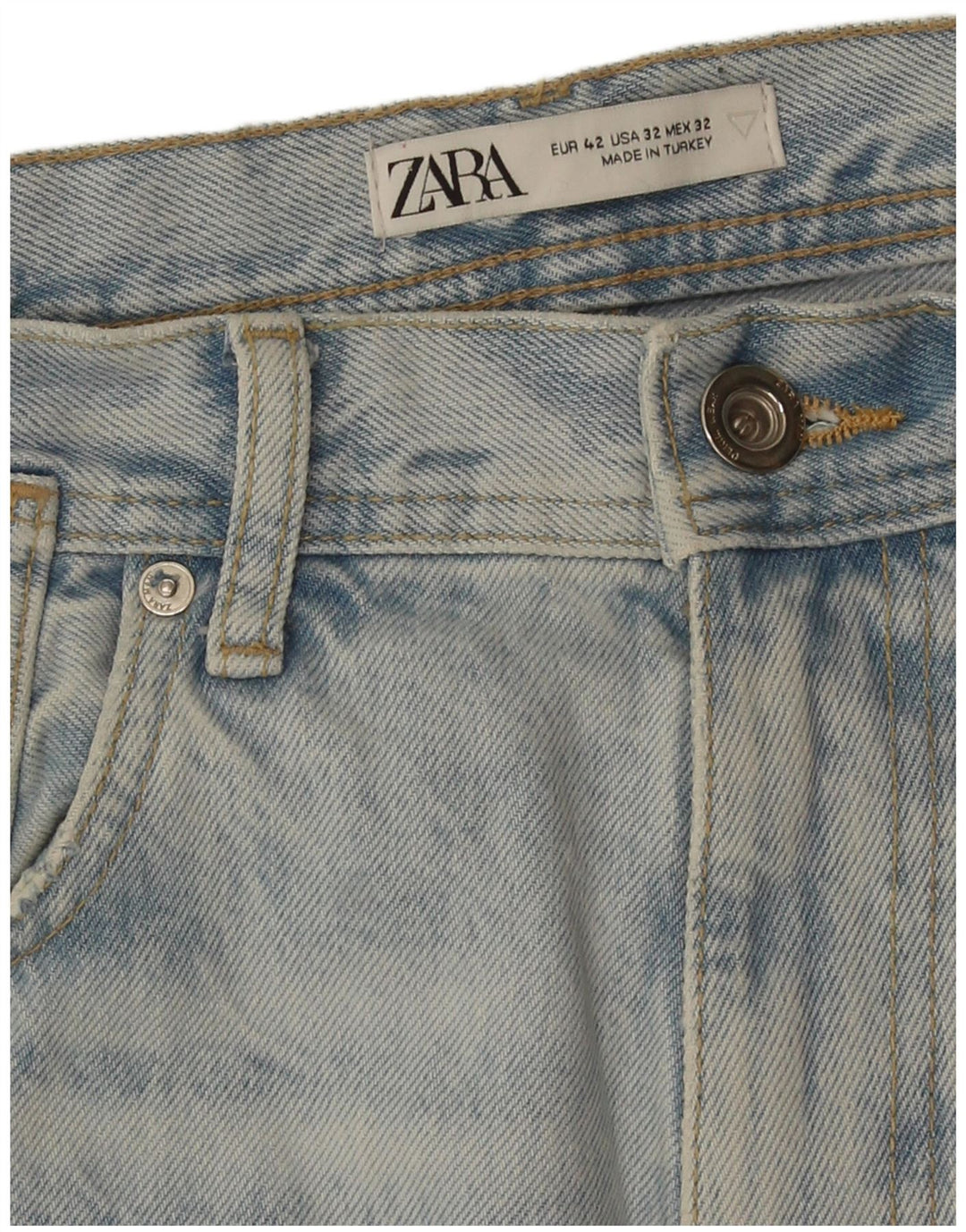 Zara Herre Distressed Tapered Jeans EU 42 Large W32 L26 Blue