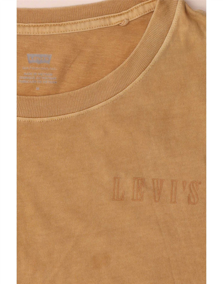 Levi's Dame T-Shirt Top UK 14 Medium Beige Bomuld