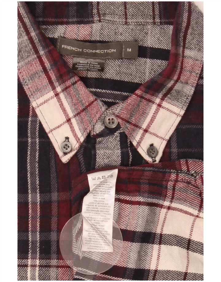 French Connection Herre Flanelskjorte Medium Bourgogne ternet bomuld