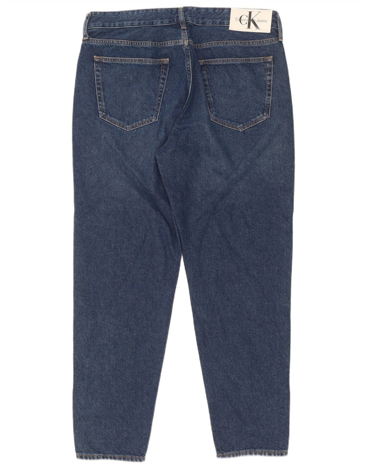 Calvin Klein Herre Regular Tapered Jeans W33 L30 Blue Cotton