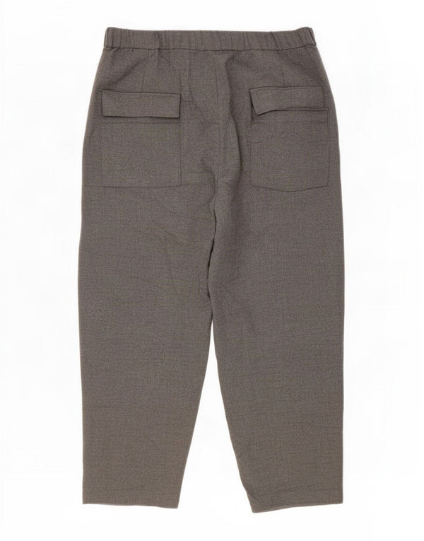 Zara Dame Højtalje Capri Bukser XL W32 L22 Grå Polyester
