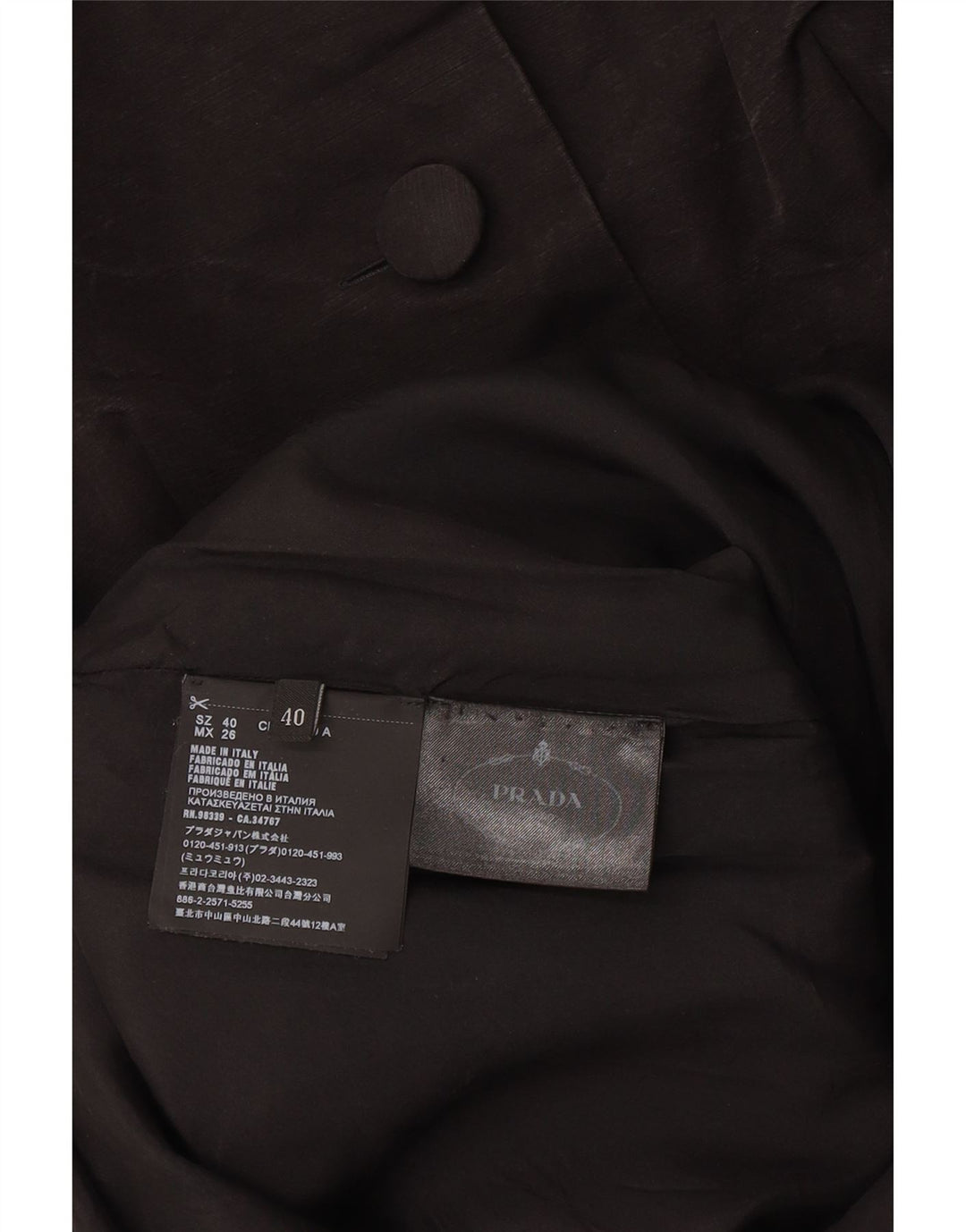 Prada Dame 3/4 Ærmet Skede Kjole IT 40 Small Black Cupro