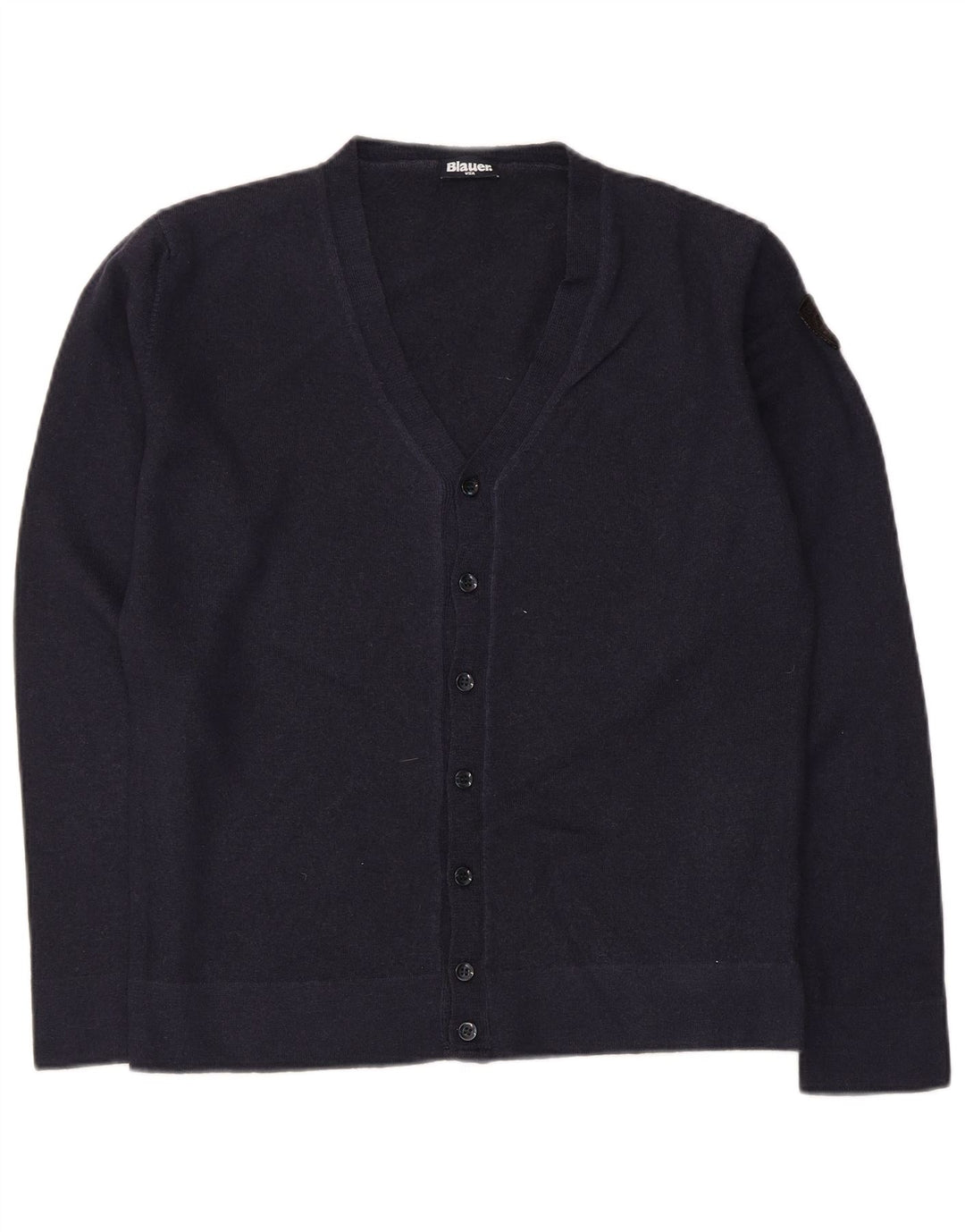 Blauer Dame Cardigan Sweater UK 14 Large Navy Blue Wool