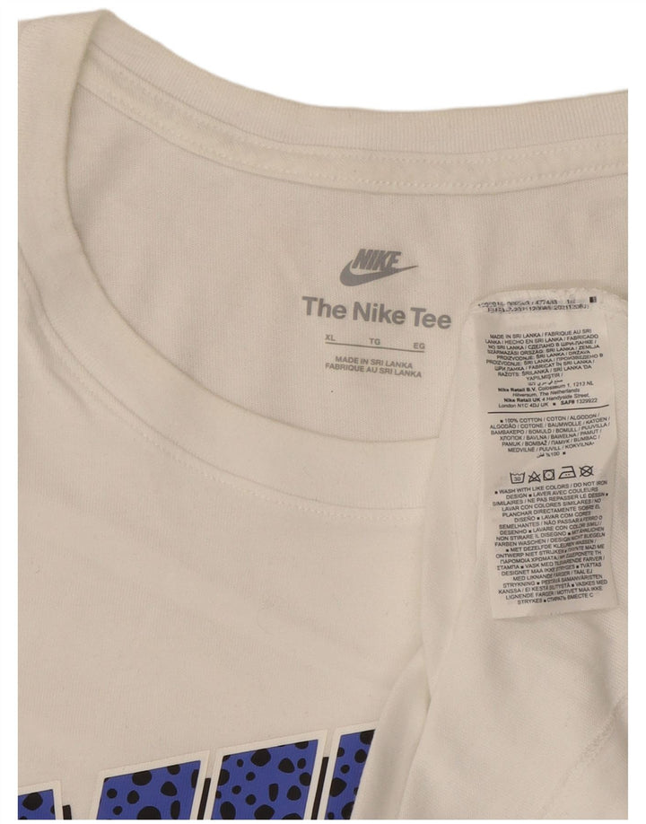 Nike grafisk T-shirt top til mænd XL hvid bomuld