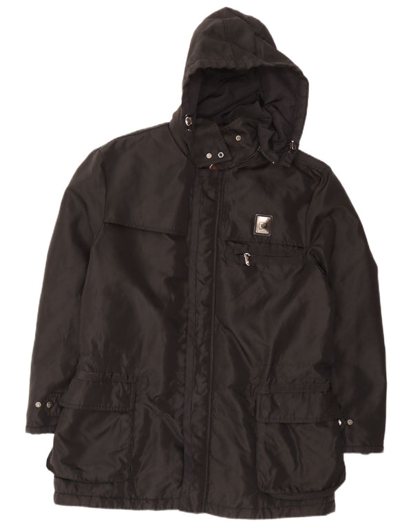 Piero Guidi Herre Hooded Windbreaker Jacket UK 38 Medium Sort Nylon
