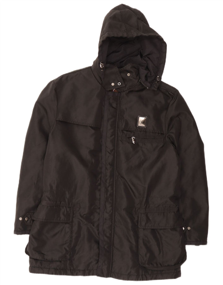 Piero Guidi Herre Hooded Windbreaker Jacket UK 38 Medium Sort Nylon