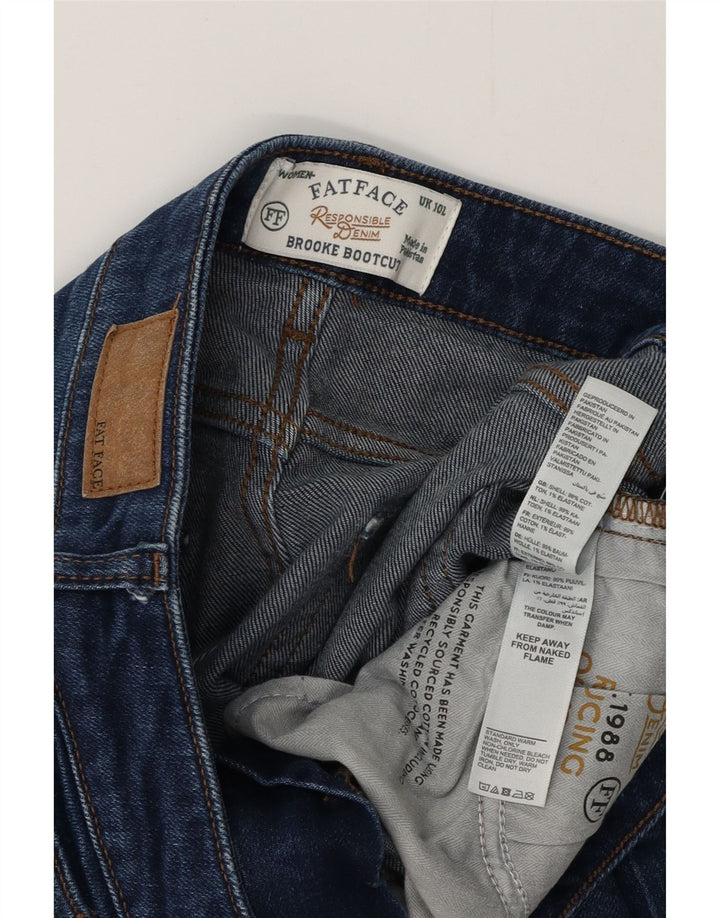 Fat Face Dame Bootcut Jeans UK 10 Small W30 L32 Navy Blue Bomuld