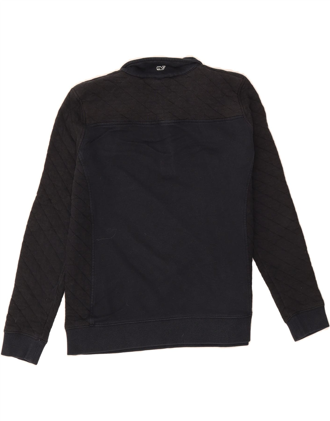 VINEYARD VINES Womens Zip Neck Sweatshirt Jumper UK 14 Medium Black Cotton Vintage Vineyard Vines and Second-Hand Vineyard Vines from Messina Hembry 
