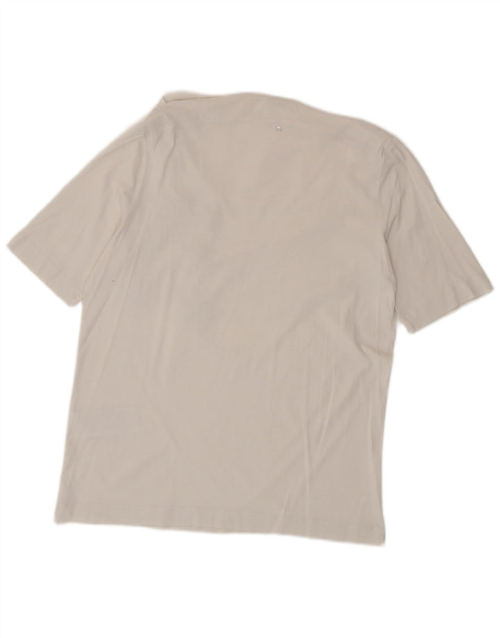 Liu Jo Grafisk T-Shirt Top IT 42 Medium Hvid Bomuld