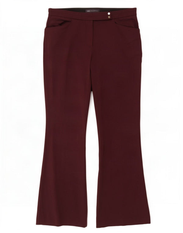 Marks & Spencer Dame Bootcut Chino Bukser UK 12 Medium W32 L29 Maroon
