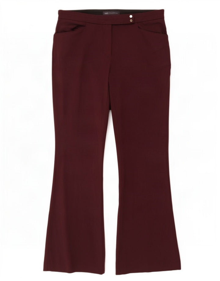 Marks & Spencer Dame Bootcut Chino Bukser UK 12 Medium W32 L29 Maroon